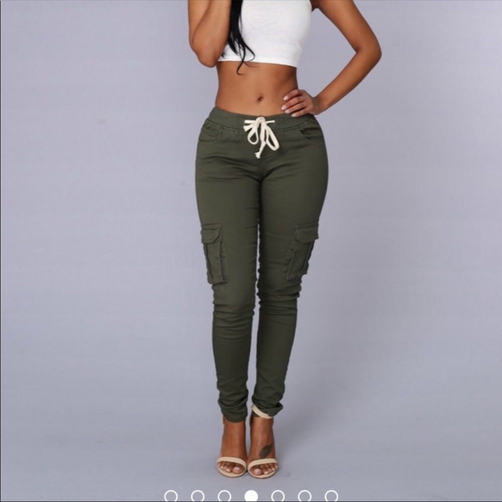 Fashion Nova “Field Trip Pants” Olive